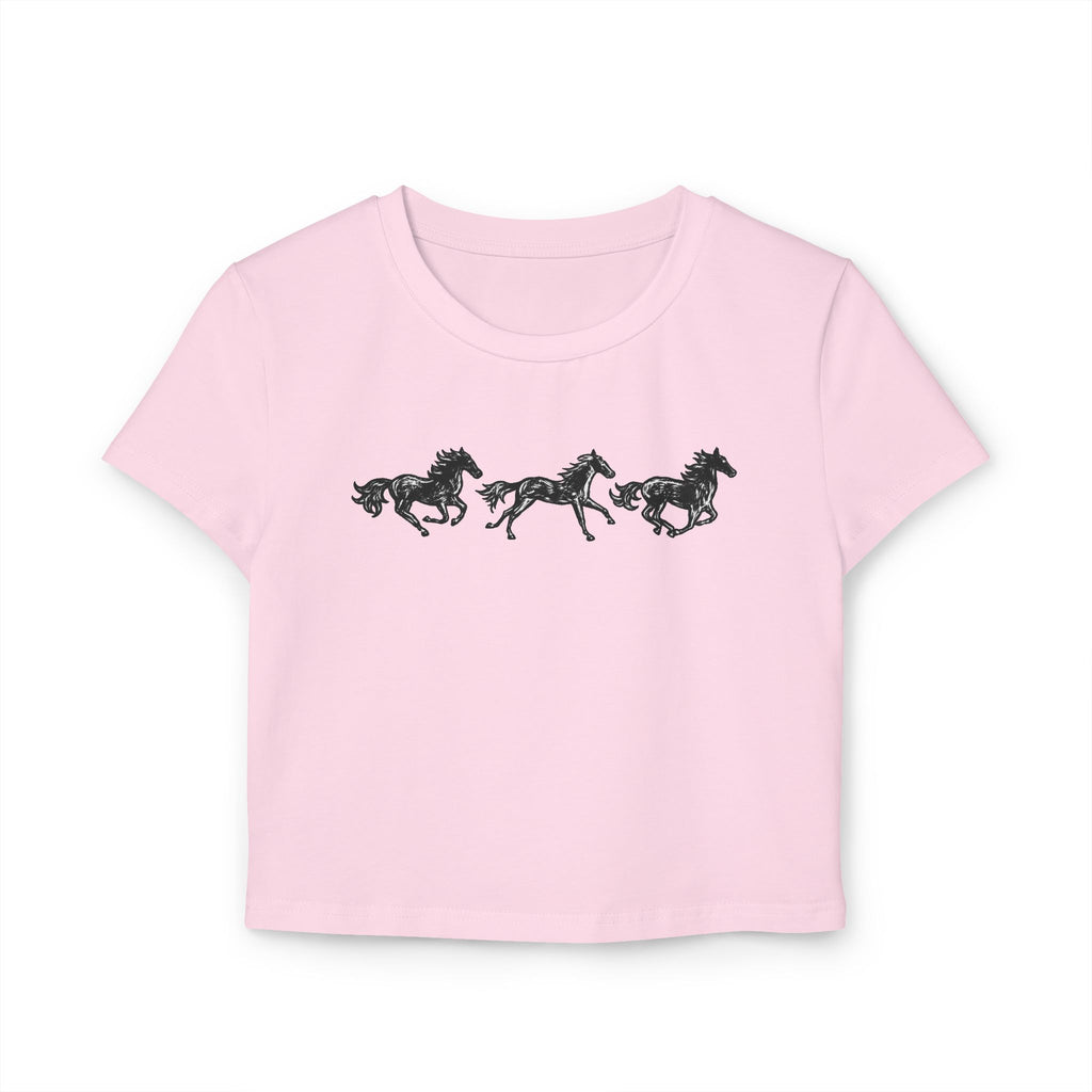 Running Horse Womens Baby Tee
